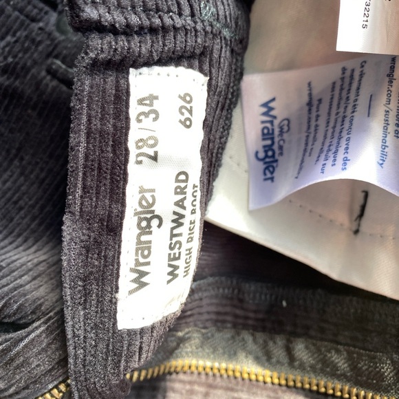 Wrangler Westward 626 High Rise Boot Corduroy Black Jeans Size 28x34 - Picture 2 of 12